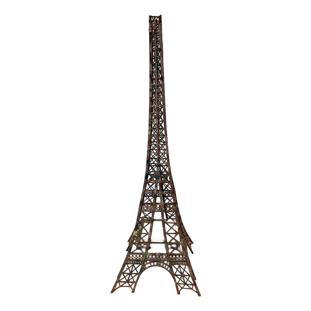 Eiffel Tower in Flat Iron and Patinated Angle Iron, 1900s For Sale
