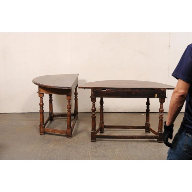 Brown 18th Century Italian Demi-Lunes or Center Table - a Pair For Sale - Image 8 of 12