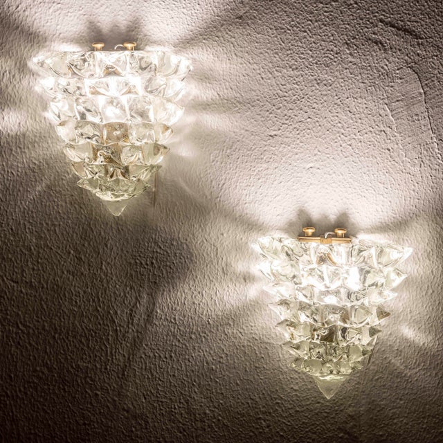 Vintage Italian Wall Lights by Ercole Barovier for Barovier & Toso, 1930s, Set of 2 For Sale - Image 9 of 11