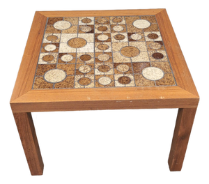 1970s Centrum Møbler Danish Modern Teak and Ceramic Tile Coffee Table