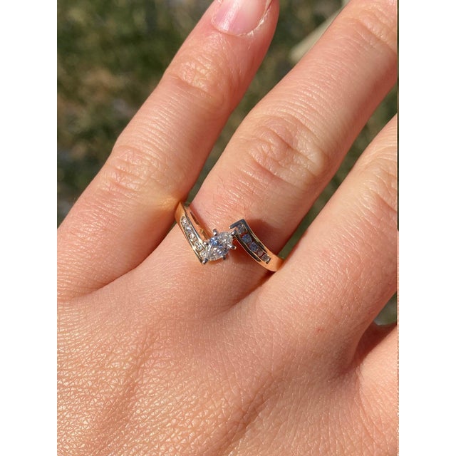 The Brookwood: Ladies 14K Bypass Style Diamond Engagement Ring For Sale - Image 9 of 10