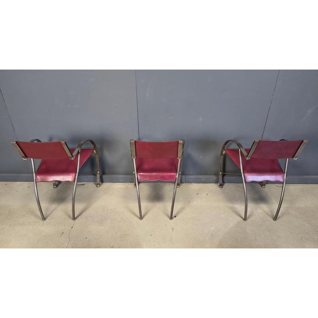 Metal Vintage Dining Chairs from Segis, Italy, 1980s, Set of 6 For Sale - Image 7 of 14