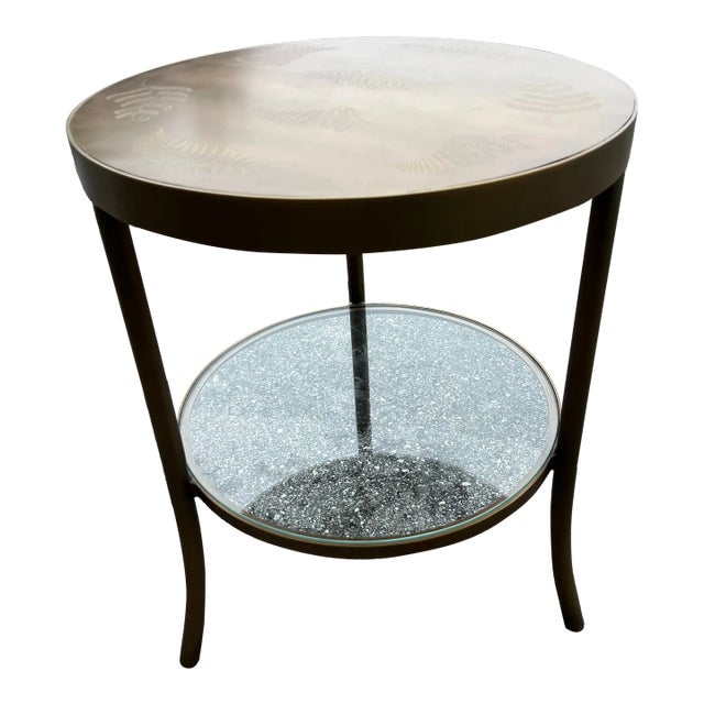 1990s Keno Brothers Steel Etched Table Style of Philip and Kelvin LaVerne For Sale