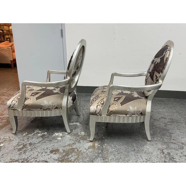 Century Furniture Century Furniture Oval Back Armchairs, Pair. For Sale - Image 4 of 12