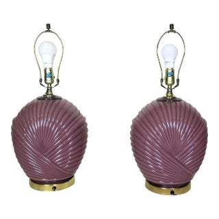 1980s Art Deco Revival Table Lamps - A Pair For Sale