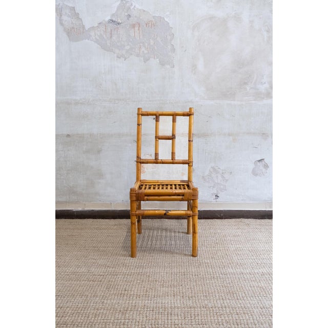 Light Yellow Bamboo and Rattan Desk with Chair, 1970s, Set of 2 For Sale - Image 8 of 11