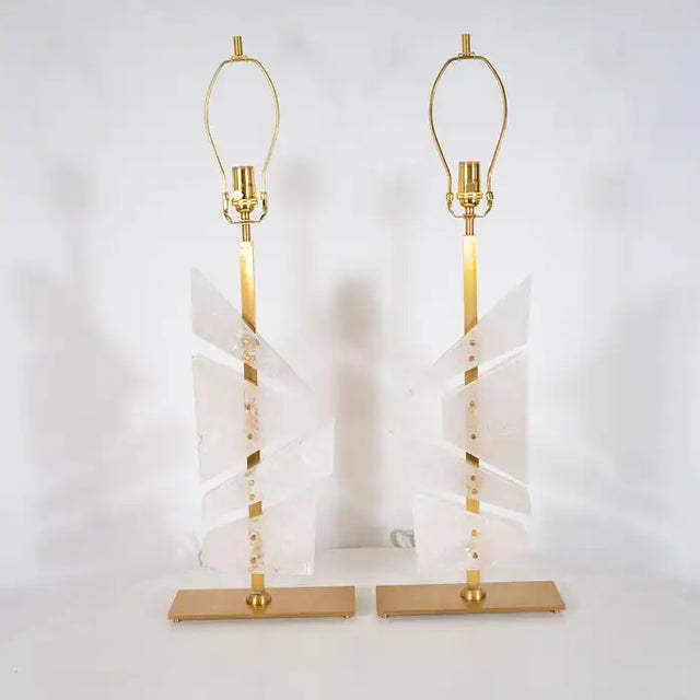 Early 21st Century "Splinter" Rock Crystal Shard Lamps by Spark Interior - A Pair For Sale - Image 12 of 12