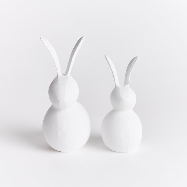 Less truly is more with these sweet, modern little bunny sculptures. Safe for the outdoors, they are welcome in any...