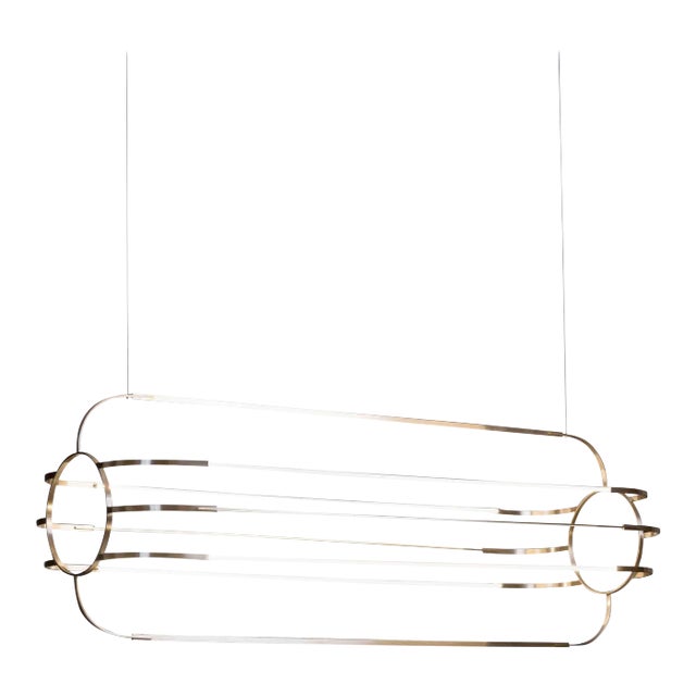 Large Daniel Becker 'Charlotte' Brass Sculptural Chandelier for Moss Objects For Sale
