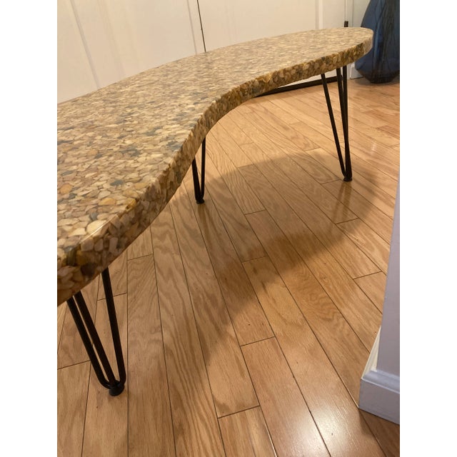 1950s Mid Century Stone and Resin Kidney Table For Sale - Image 11 of 12