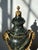 French Pair of French 19th Century Green Marble and Bronze Vases/Urns For Sale - Image 3 of 5