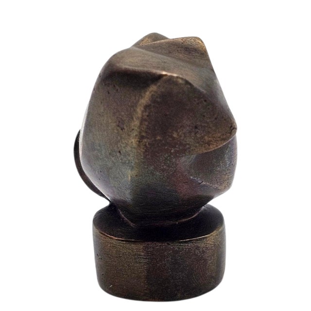 Bronze ShapeL. Ketterer Signed Modernist Bronze Cat Sculpture, Animalier Form For Sale - Image 8 of 10
