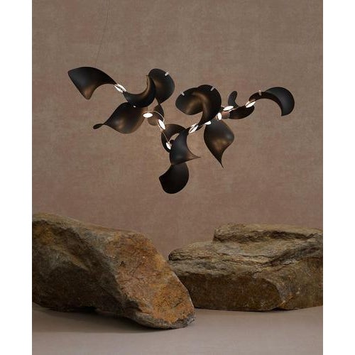 Metal Dune 20 Cluster Chandelier in Silver Anodized Aluminum by Moss Objects For Sale - Image 7 of 18