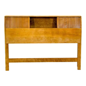 1950s Vintage Heywood Wakefield Bookcase Headboard Faux Tambour Doors M 540