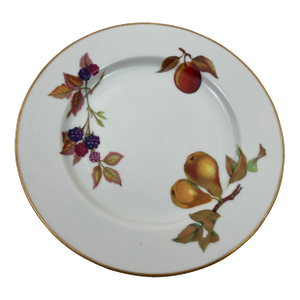 Mid 20th Century Royal Worcester England Evesham Fruit Design Porcelain Lunch Dessert Plate