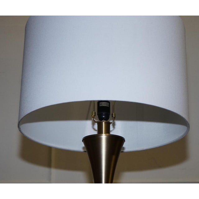 Gold Floor Lamp with White Shade For Sale - Image 5 of 9