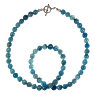 Ajd 27 Inch Translucent Aquamarine Necklace March Birthstone For Sale