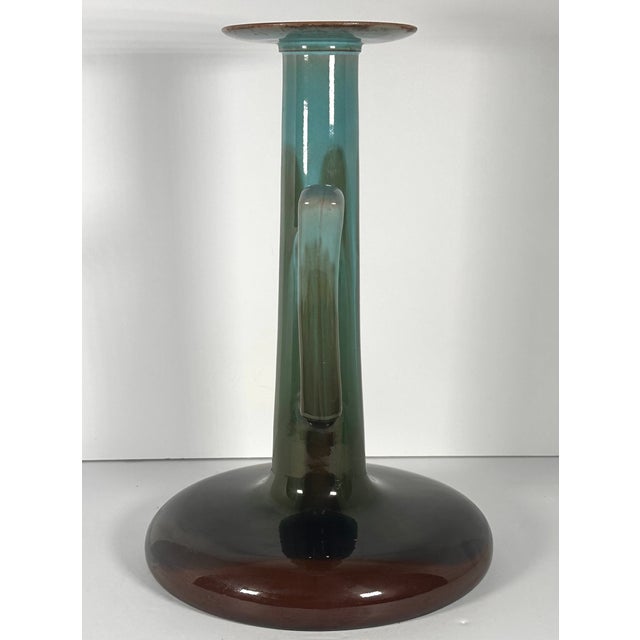 Rare & Original Monumental Clement Massier Chamberstick for your consideration. The chamberstick is very large, measuring...