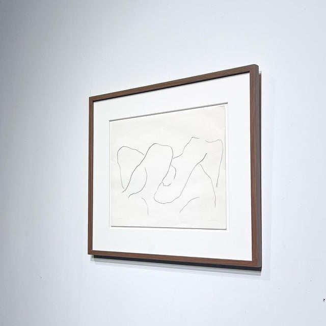 Paper Harry Bertoia, Bushes, 1960s, Original Black Ink Drawing, Framed For Sale - Image 7 of 8