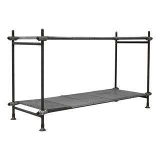 20th Century French Metal Console Table With Zinc Top For Sale