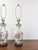 Wood Mid 20th Century Floral Chinoiserie Lamps Pair Vintage Off White Pink Accent Asian Table Lamp - Pair For Sale - Image 7 of 9