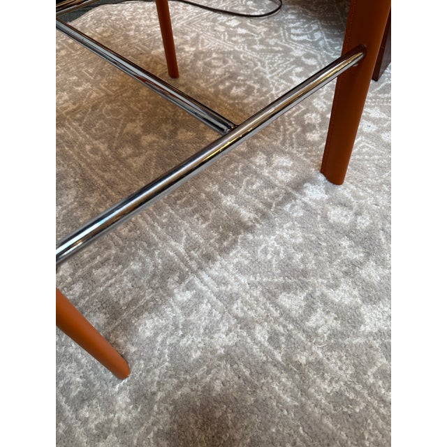 Orange Euro Style Isabelle Orange Counter Stools, Pair For Sale - Image 8 of 12