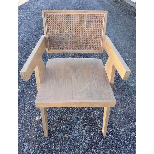 Light Wood and Rattan Chair For Sale - Image 6 of 6