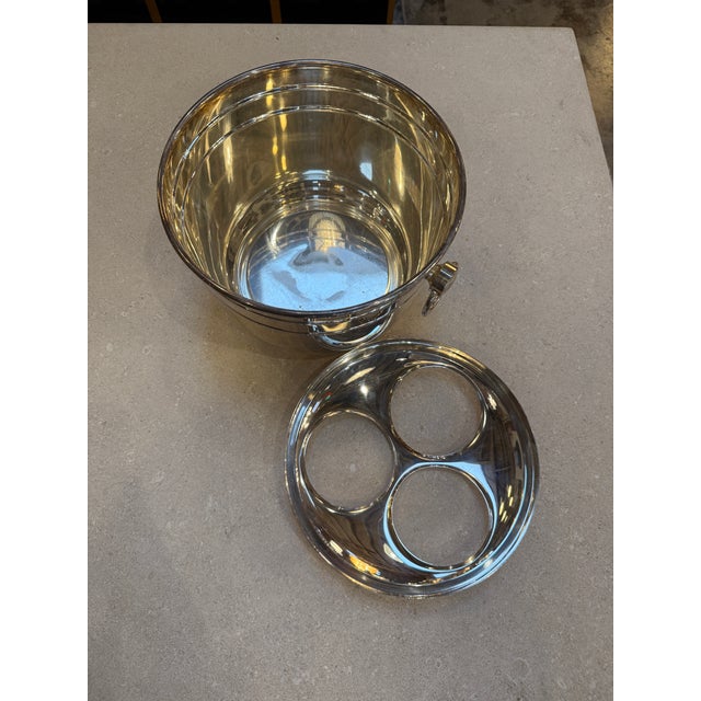 Metal Vintage Italian Ice Bucket With Three-Compartment Insert, 1970s For Sale - Image 7 of 10