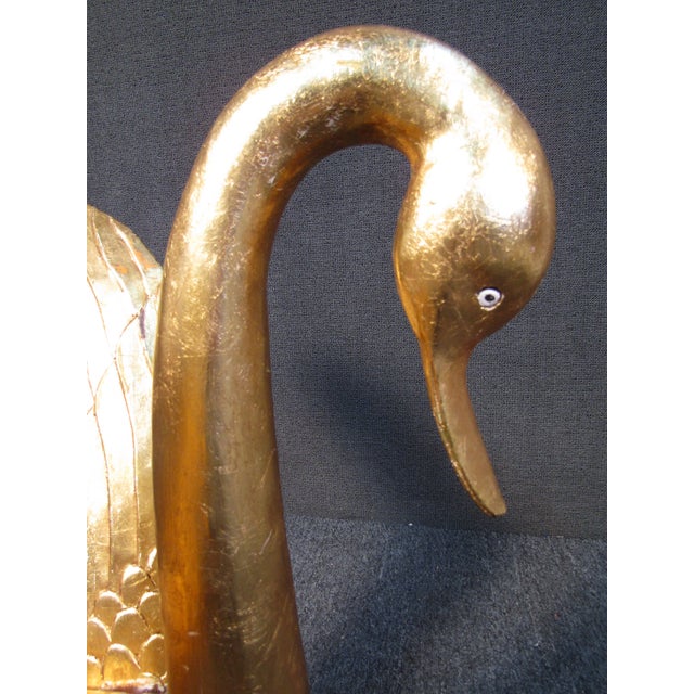 Gold Gold Leaf Swan Sculpture For Sale - Image 8 of 12