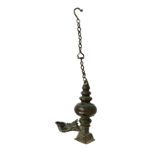 18th Century India Bronze Hanging Oil Lamp