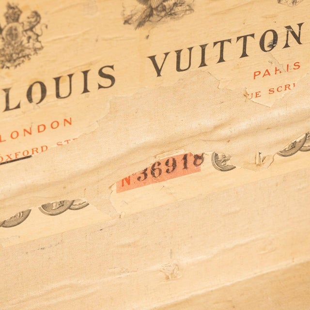 19th Century Antique Steamer Trunk in Damier Canvas from Louis Vuitton, France For Sale - Image 17 of 18