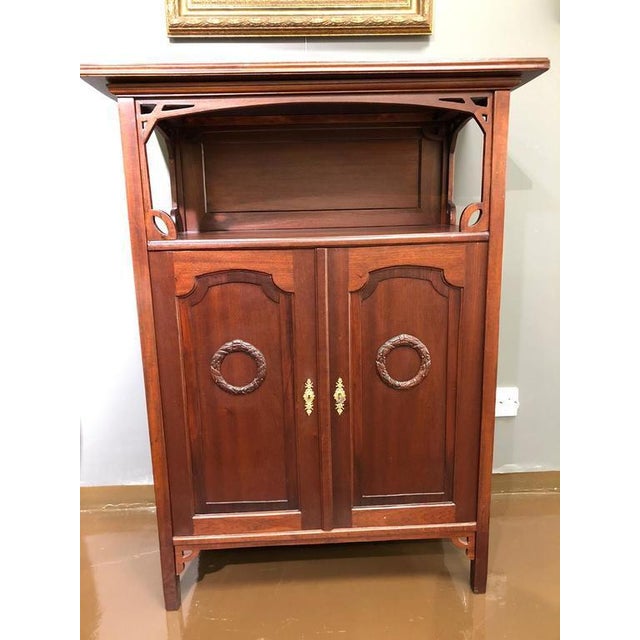 Antique Art Nouveau Cabinet in Mahogany For Sale - Image 5 of 6