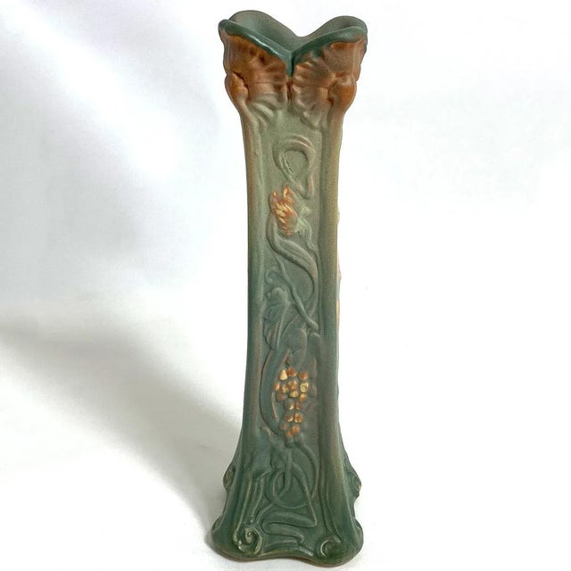 Ceramic Early 20th Century American Frederick Rhead for Weller Pottery L'Art Nouveau Pitcher and Vase - Set of 2 For Sale - Image 7 of 11