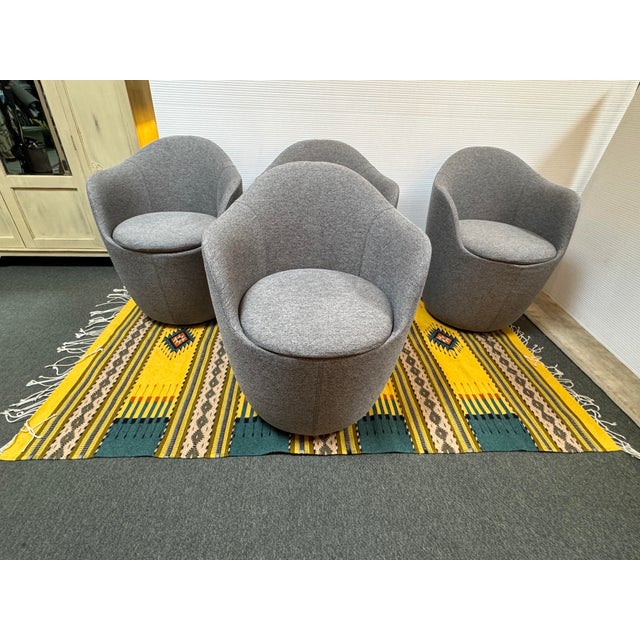 2020s Hlynur Atlason for Design Within Reach Lína Swivel Dining Chairs, Set of Four For Sale - Image 5 of 15