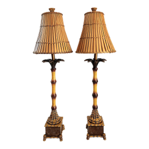 Lamp Pair Bamboo Restored