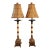 Vintage Tropical Palm Tree Table Lamps With Bamboo Shades Restored - A Pair For Sale