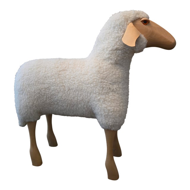 Post Mid Century Sheep Figure Sculpture For Sale