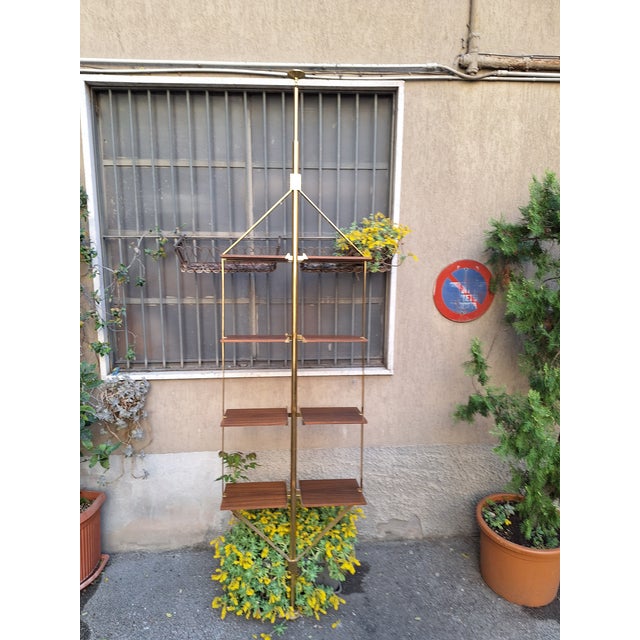 Floor-to-Ceiling Bookcase in Brass and Wood from Fedele Papagni For Sale - Image 15 of 17