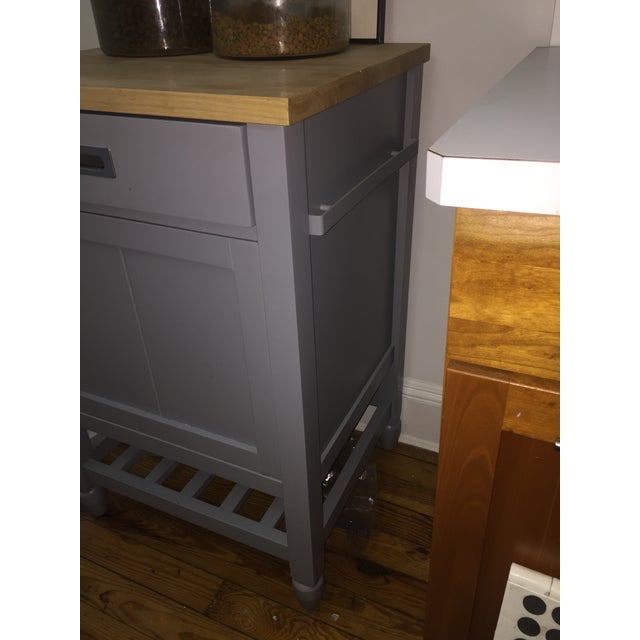 Crate & Barrel Kitchen Island With Butcher Block Chairish