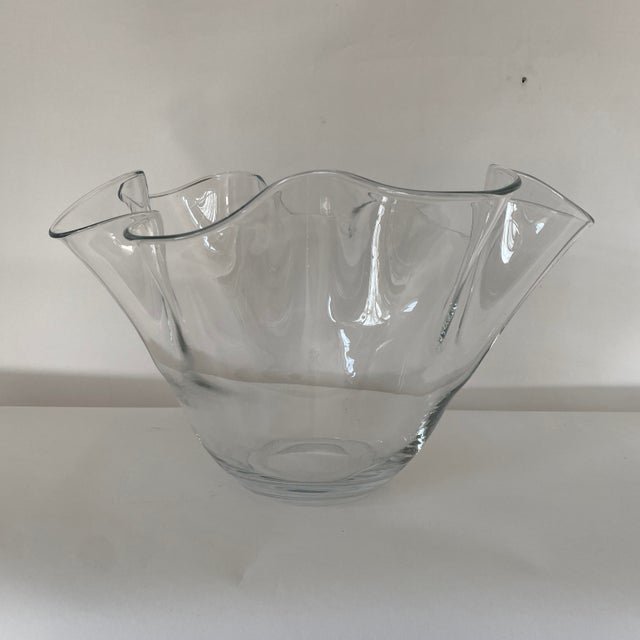 Contemporary Large Hand Blown Glass Fruit Bowl For Sale - Image 3 of 9