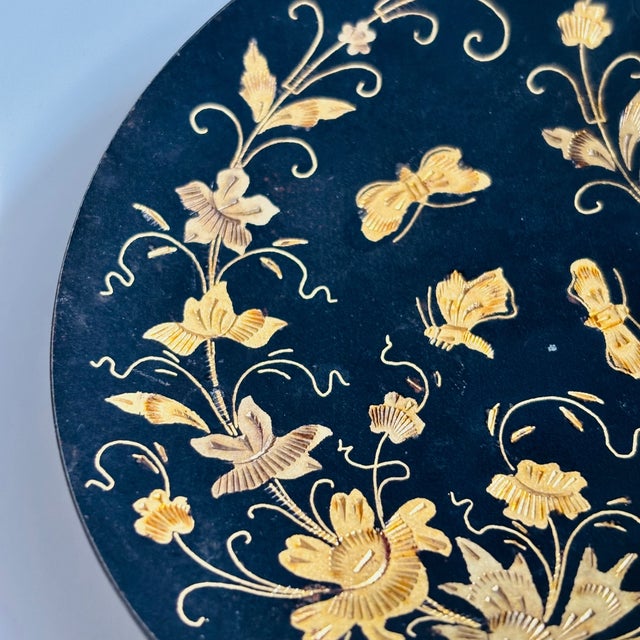 Vintage Circular Etched Brass Tray For Sale In San Francisco - Image 6 of 7