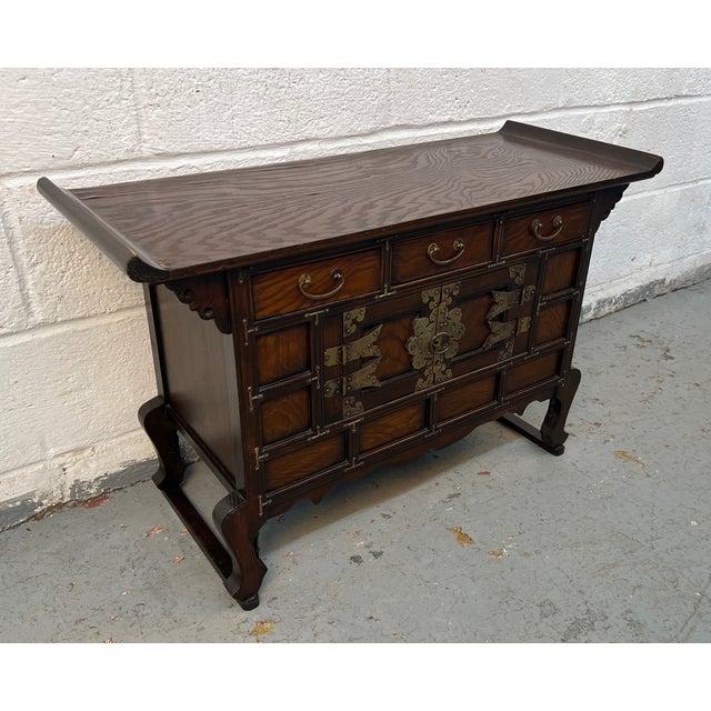 Antique Style Korean Tansu Butterfly Cabinet For Sale - Image 4 of 17
