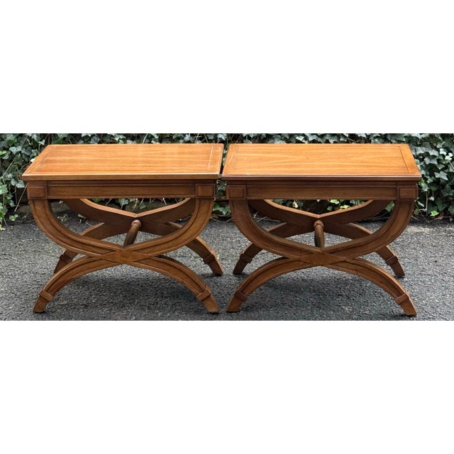 Vintage Drexel Heritage Triune Collection End Tables / Benches - A Pair For Sale In New York - Image 6 of 12