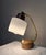 1970s Vintage Bedside Lamp with Brass Frame with Teak Veneer and White Glass Shade, 1970s For Sale - Image 5 of 10