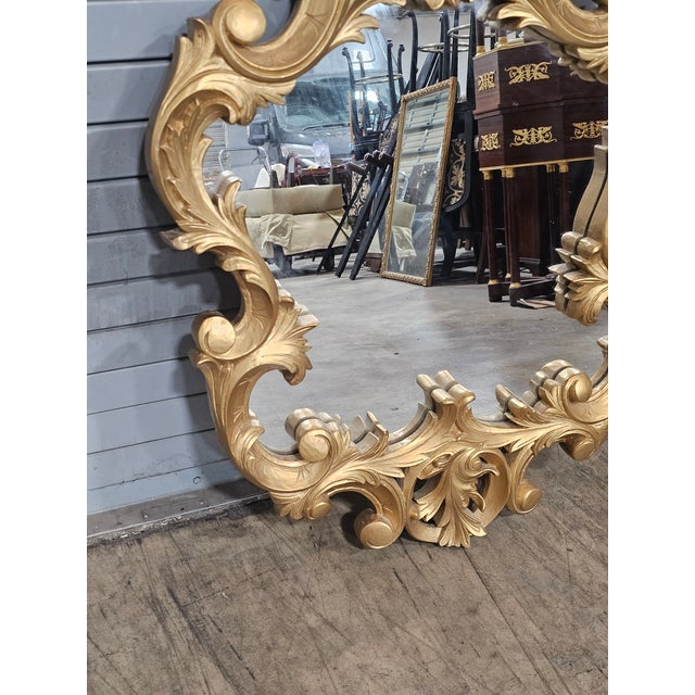 Late 20th Century Late 20th Century Gorgeous Designer Roccoco Style Gold Gilt Wood Framed Mirror For Sale - Image 5 of 13