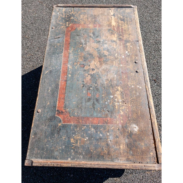 19th Century German Paint Decorated Blanket Chest or Coffee Table Dated 1831 For Sale - Image 10 of 18