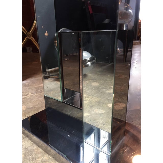 Angolometallarte Sandro Petti 1970s Italian Modern Chrome and Mirror Table Lamp, 1970 For Sale - Image 4 of 11