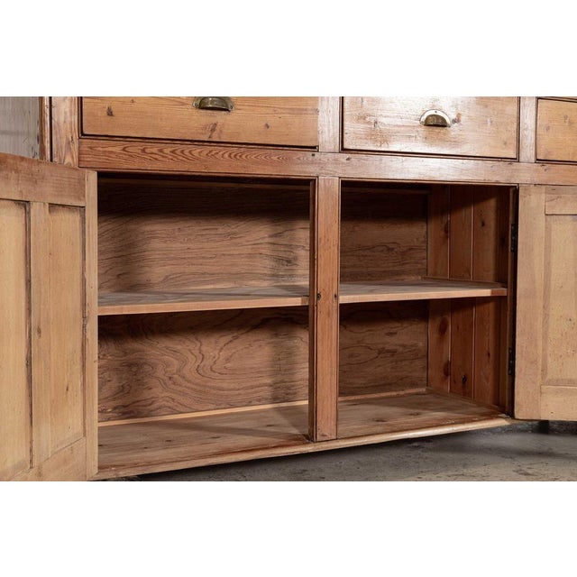 Large 19th Century English Pine Waterfall Dresser For Sale - Image 16 of 18