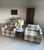 George Kasparian Re-Upholstered Plaid Cube Lounge Chairs, a Pair For Sale - Image 4 of 18