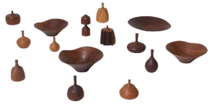Large Turned Wood Collection by Rude Osolnik, 1970s, Set of 15